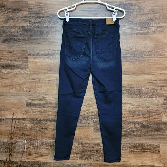 American Eagle Jeans 2 S Jegging Super Hi Rise Super Stretch Dark Wash NWOT - Picture 2 of 11